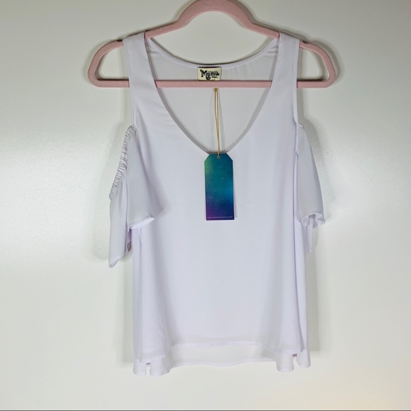 NWT Show Me Your Mumu Hazel Ruffle Top White Small - Picture 2 of 7